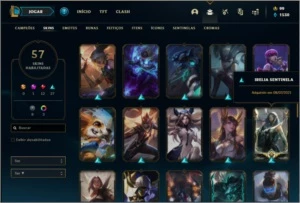 Conta ouro 4 com 61 champs e 57 skins +71 Pontos de Prestigi - League of Legends LOL
