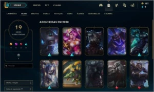 CONTA NV 34, 19 SKINS - League of Legends LOL