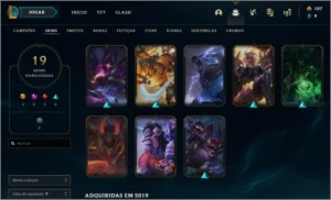 CONTA NV 34, 19 SKINS - League of Legends LOL