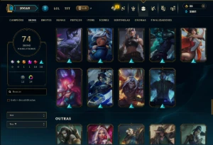 Unranked com 95 Champs e 74 Skins ( ADC / MID ) - League of Legends LOL