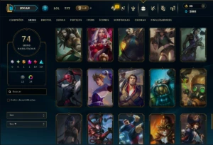 Unranked com 95 Champs e 74 Skins ( ADC / MID ) - League of Legends LOL