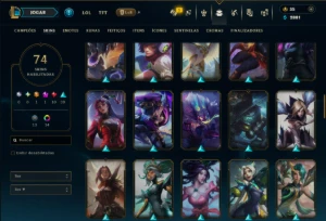 Unranked com 95 Champs e 74 Skins ( ADC / MID ) - League of Legends LOL