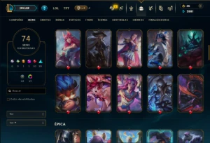 Unranked com 95 Champs e 74 Skins ( ADC / MID ) - League of Legends LOL