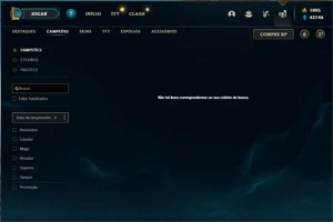 CONTA C/CHAVEIRO RADIANTE EP 4 NVL 70 LOL FULL CHAMPS - Valorant