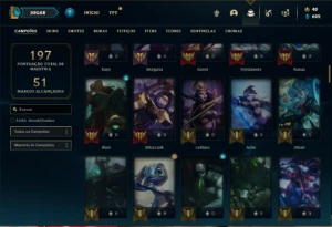 Conta bronze 1 com 120 Champs e 55 Skins ( MAIN MID / TOP ) - League of Legends LOL