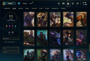 Conta bronze 1 com 120 Champs e 55 Skins ( MAIN MID / TOP ) - League of Legends LOL