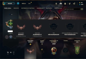 Conta bronze 1 com 120 Champs e 55 Skins ( MAIN MID / TOP ) - League of Legends LOL