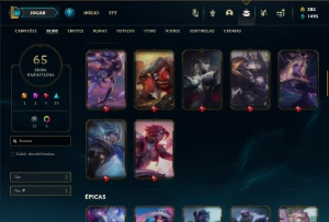 Prata 3 com 120 Champs e 65 Skins + 1 Prestigo da Katarina - League of Legends LOL