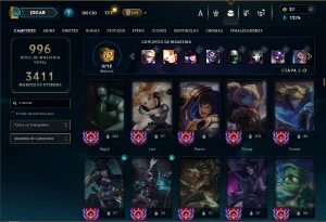 Platina 3 com TODOS os champs e 555 Skins + 400 Cromas - League of Legends LOL