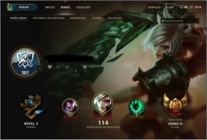 Conta League of Legends GOLD 2 C/ RIVEN EMISSÁRIA DA LUZ LOL