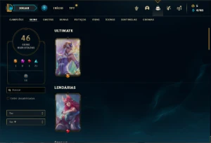 Conta Ferro 3 com 72 Champs e 46 Skins - League of Legends LOL