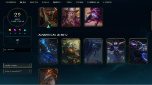 Unranked com 85 Champs e 29 Skins + 6 Fragmentos - League of Legends LOL