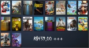 CONTA STEAM COM VALOR DE R$439,00 EM JOGOS COMO GTAV PUBG!!!