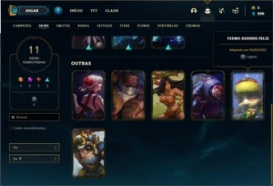 Conta ouro 4 com 26 Champs e 11 Skins + 1 Fragmento - League of Legends LOL