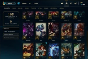 Conta ouro 4 com 26 Champs e 11 Skins + 1 Fragmento - League of Legends LOL