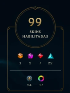 Conta League of legends Platina / 105 skins + skins raras LOL