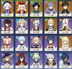 AR 40 - Zhongli + Keqinq + Venti + Klee + Qiqi + Jean - Genshin Impact