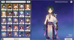 Conta Xiao + Jade, zhongli, klee, yoimiya, qiqi e mona - Genshin Impact