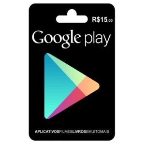 Cartão Google Play Store Gift Card R$15 Reais Br Android
