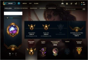Conta ouro 4 com 99 skins e 91 champs ( MAIN ADC ) - League of Legends LOL
