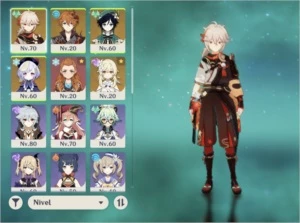 Ar42 kazuha c1, venti, childe, qiqi e túmulo - Genshin Impact