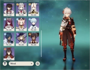 Ar42 kazuha c1, venti, childe, qiqi e túmulo - Genshin Impact