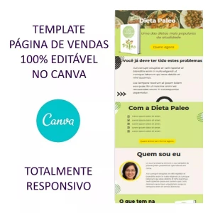 Template Página De Vendas 100% Editável Canva Dieta Paleo - Digital Services