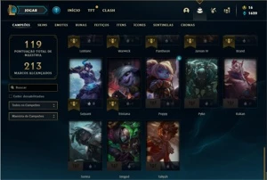 Conta bronze 4 com 47 Champs e 32 Skins + 18 Cromas - League of Legends LOL
