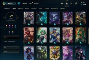 Conta bronze 4 com 47 Champs e 32 Skins + 18 Cromas - League of Legends LOL