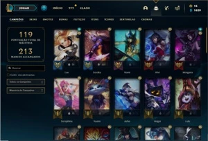 Conta bronze 4 com 47 Champs e 32 Skins + 18 Cromas - League of Legends LOL