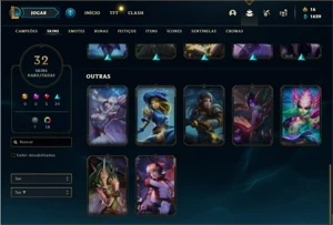 Conta bronze 4 com 47 Champs e 32 Skins + 18 Cromas - League of Legends LOL