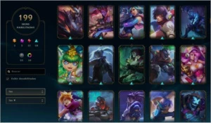 Conta LoL - Todos Campeões - 199 skins + ouro2 - League of Legends