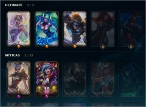Conta LoL - Todos Campeões - 199 skins + ouro2 - League of Legends