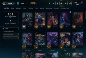 Prata 3 com 65 Champs e 12 Skins - League of Legends LOL