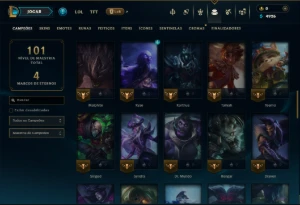 Prata 3 com 65 Champs e 12 Skins - League of Legends LOL