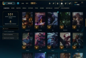 Prata 3 com 65 Champs e 12 Skins - League of Legends LOL