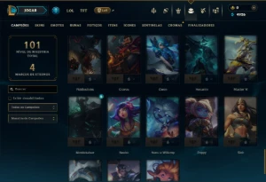 Prata 3 com 65 Champs e 12 Skins - League of Legends LOL