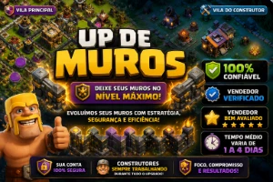 Up De Muros Vila Principal + Vila Construtor - Clash of Clans