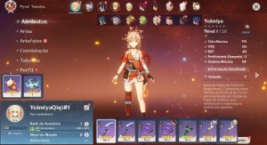 Conta Genshin Impact AR 7 com Yoimiya e Qiqi ⭐