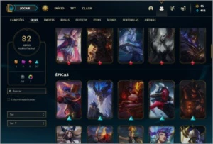Conta Mestre flex com 125 Champs e 82 skins +1 Prestigio - League of Legends LOL