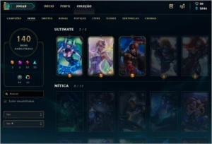 Conta Ouro II com 140 skins (ouro desde a season 6) - League of Legends LOL