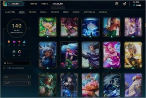 Conta Ouro II com 140 skins (ouro desde a season 6) - League of Legends LOL