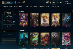 Conta League Of Legends - 204 Skins - 5 Skins Prestígio LOL