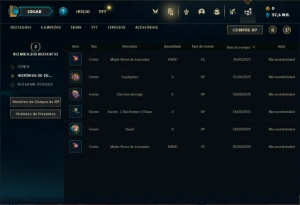 Conta diamante 2 com 20 Champs e 14 Fragmentos de skins - League of Legends LOL