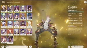 Conta AR 42 Itto, Keqing e Qiqi - Genshin Impact