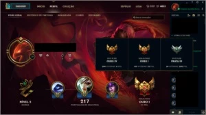Acc OURO I(75pdl) com 422 Skins - League of Legends LOL