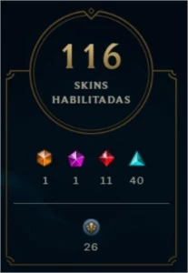 Conta League of Legends 116 skins LOL