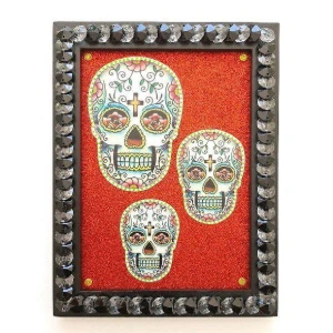 Quadro Caveiras Mexicanas #6 - Artesanato e Personalizados