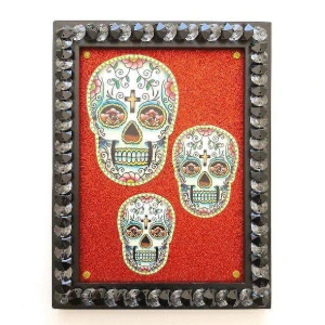 Quadro Caveiras Mexicanas #6 - Artesanato e Personalizados