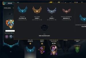 Ouro 1 com TODOS os Champs e 106 Skins +8 Prestigios - League of Legends LOL